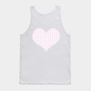 Pale Pink and White Gingham Pattern Tank Top